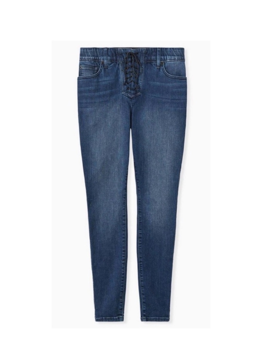 *EUC* Torrid Bombshell Lace Up Highrise Skinny Jeans Medium Wash Size 10R